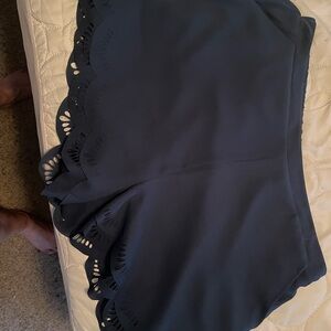 LC Lauren Conrad Navy Scalloped Hem Shorts